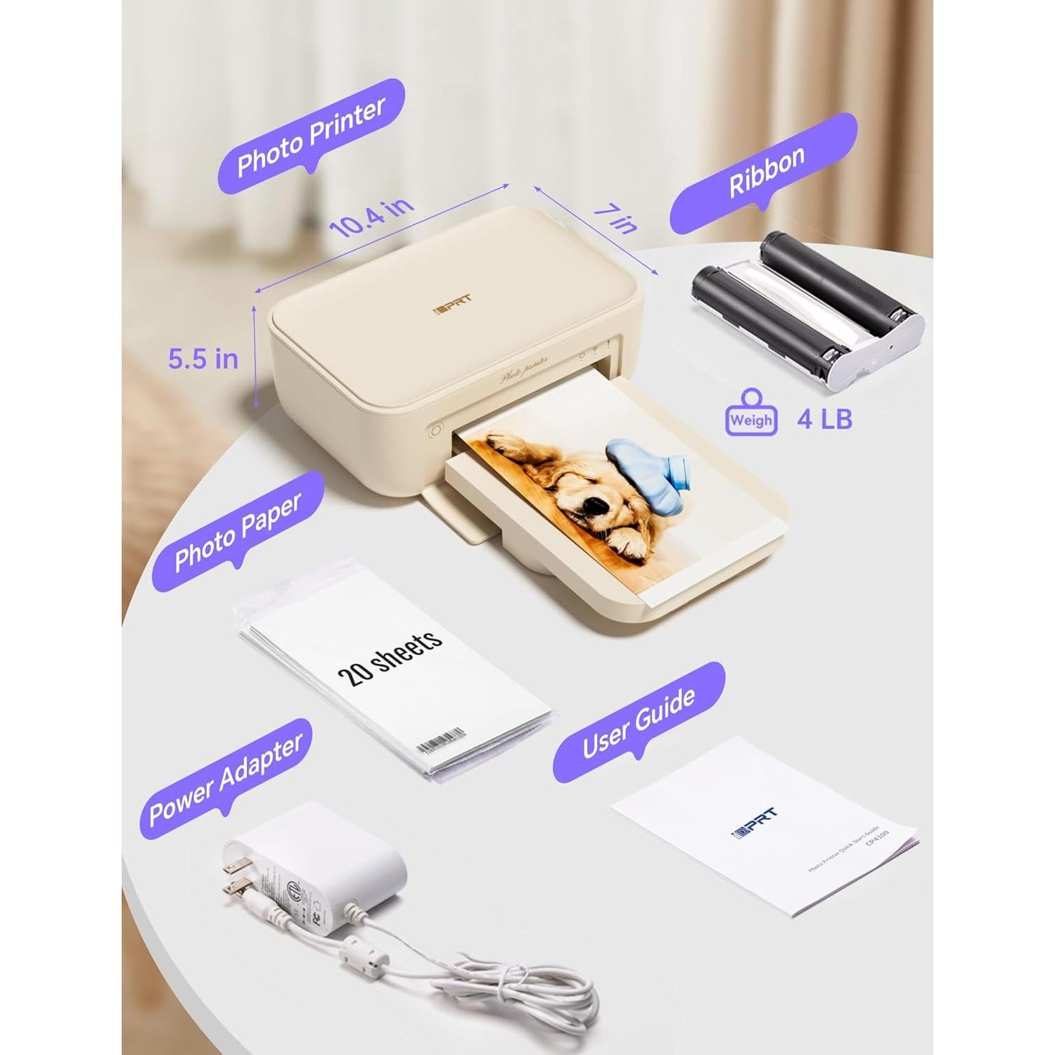 Impresora de Fotos Portátil iDPRT CP4100 Wi-Fi 20 Hojas