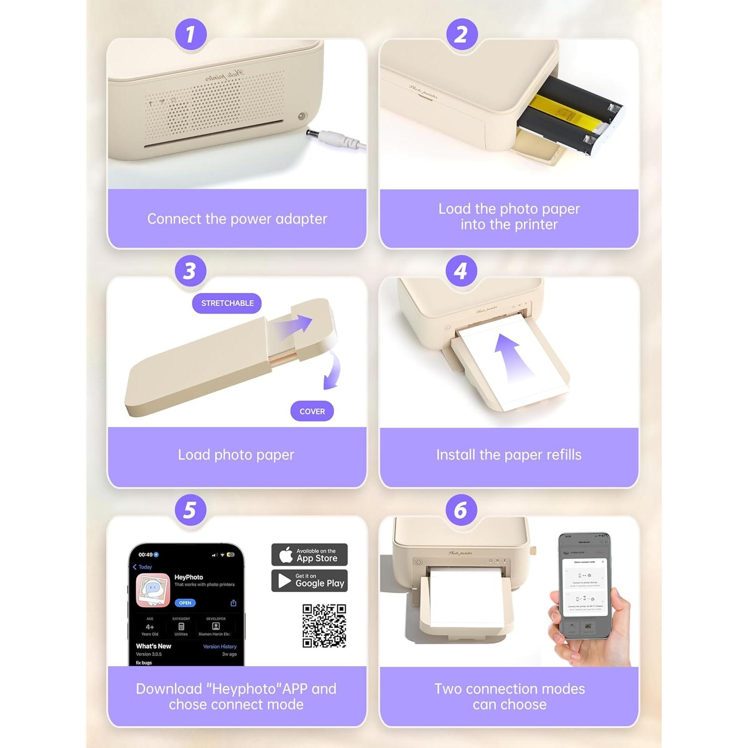 Impresora de Fotos Portátil iDPRT CP4100 Wi-Fi 20 Hojas