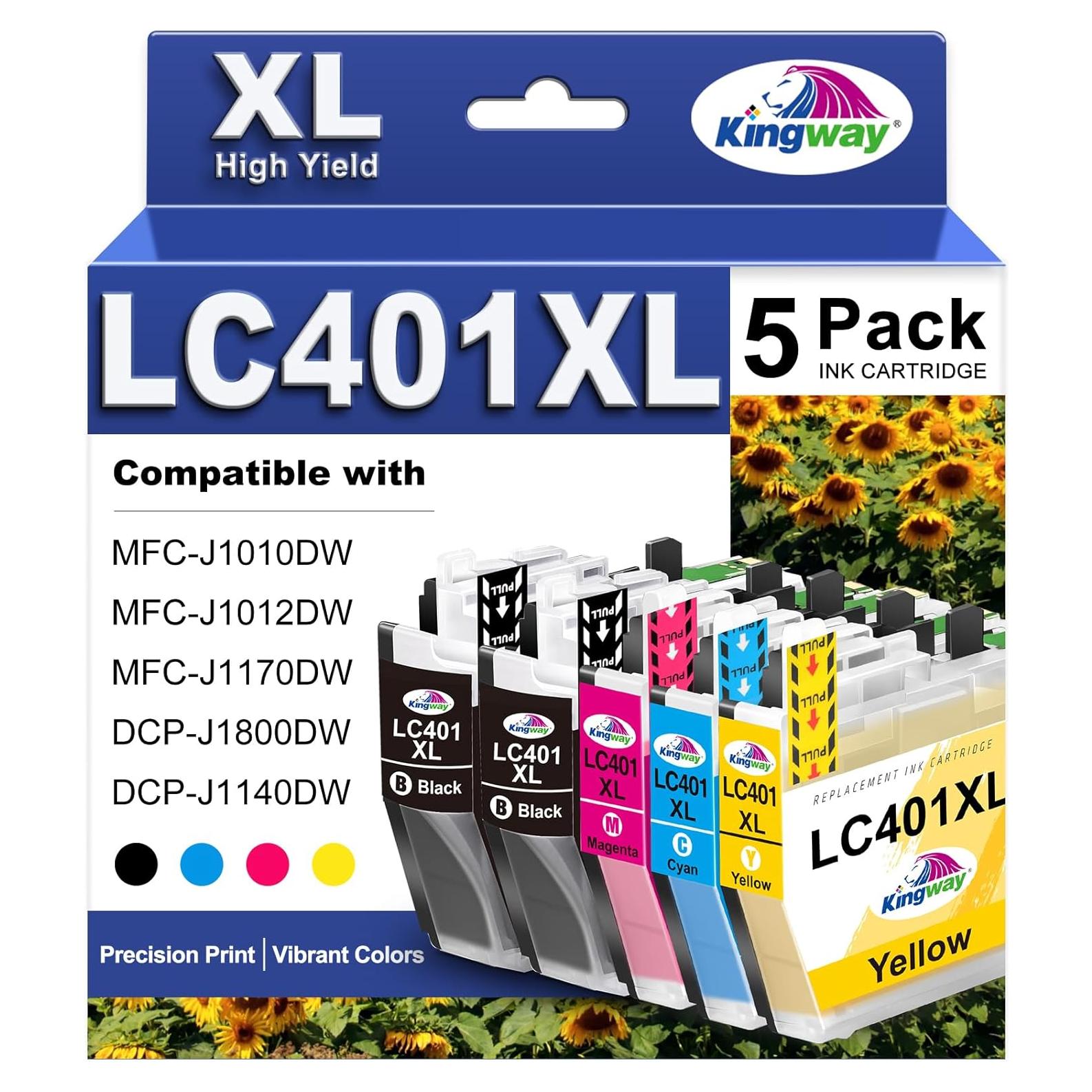 Cartuchos de tinta KINGWAY LC401XL compatibles para Brother