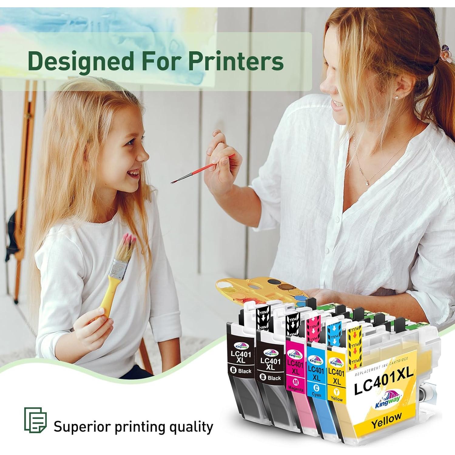 Cartuchos de tinta KINGWAY LC401XL compatibles para Brother