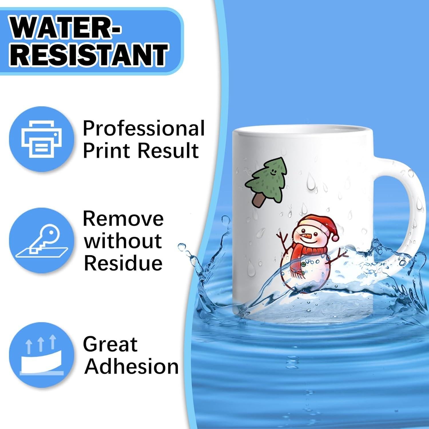 Papel Adhesivo Vinilo Imprimible Aevdor 35 Hojas 21.6x27.9 cm