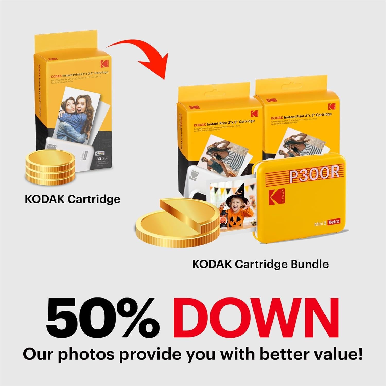 Impresora de Fotos Portátil KODAK Mini 3 Retro 7.62x7.62 cm