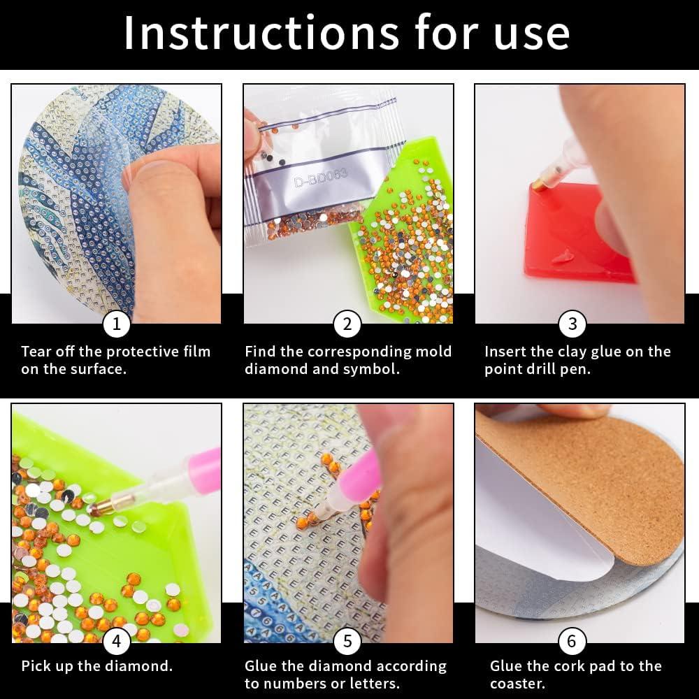 Juego de 8 Posavasos de Diamante SOEWIOU Vida Marina