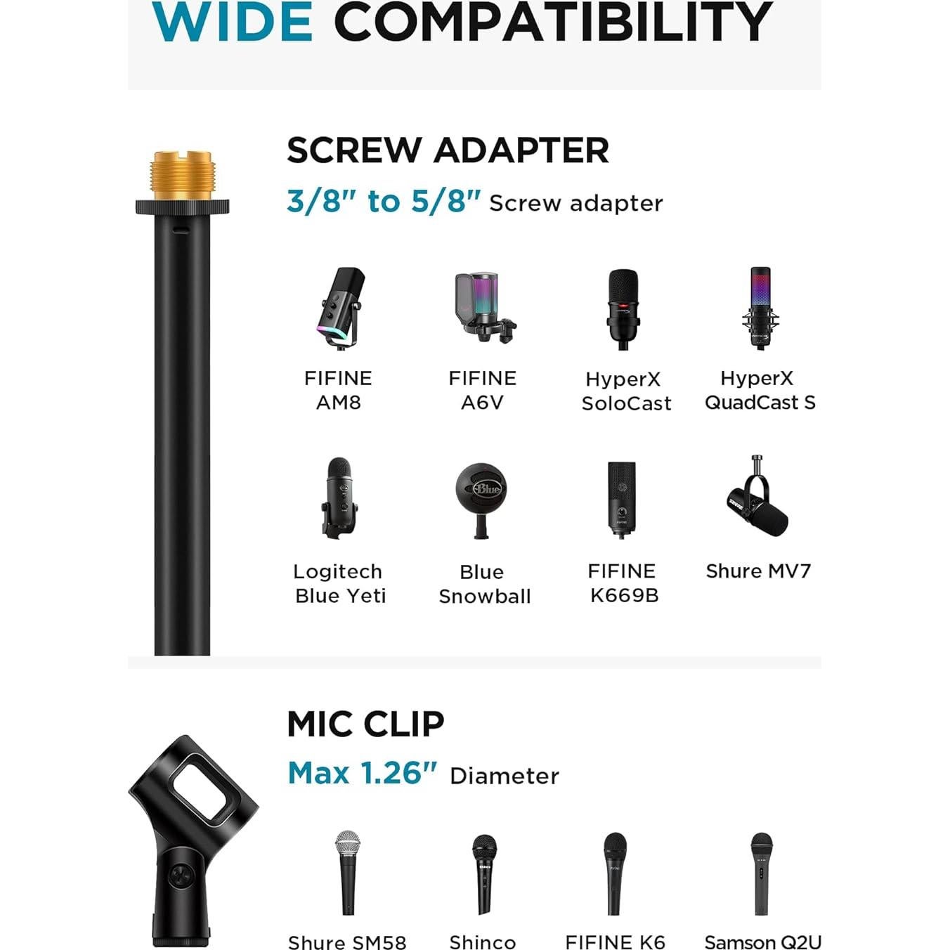Soporte de Micrófono InnoGear Ajustable 86-152 cm Base Ponderada