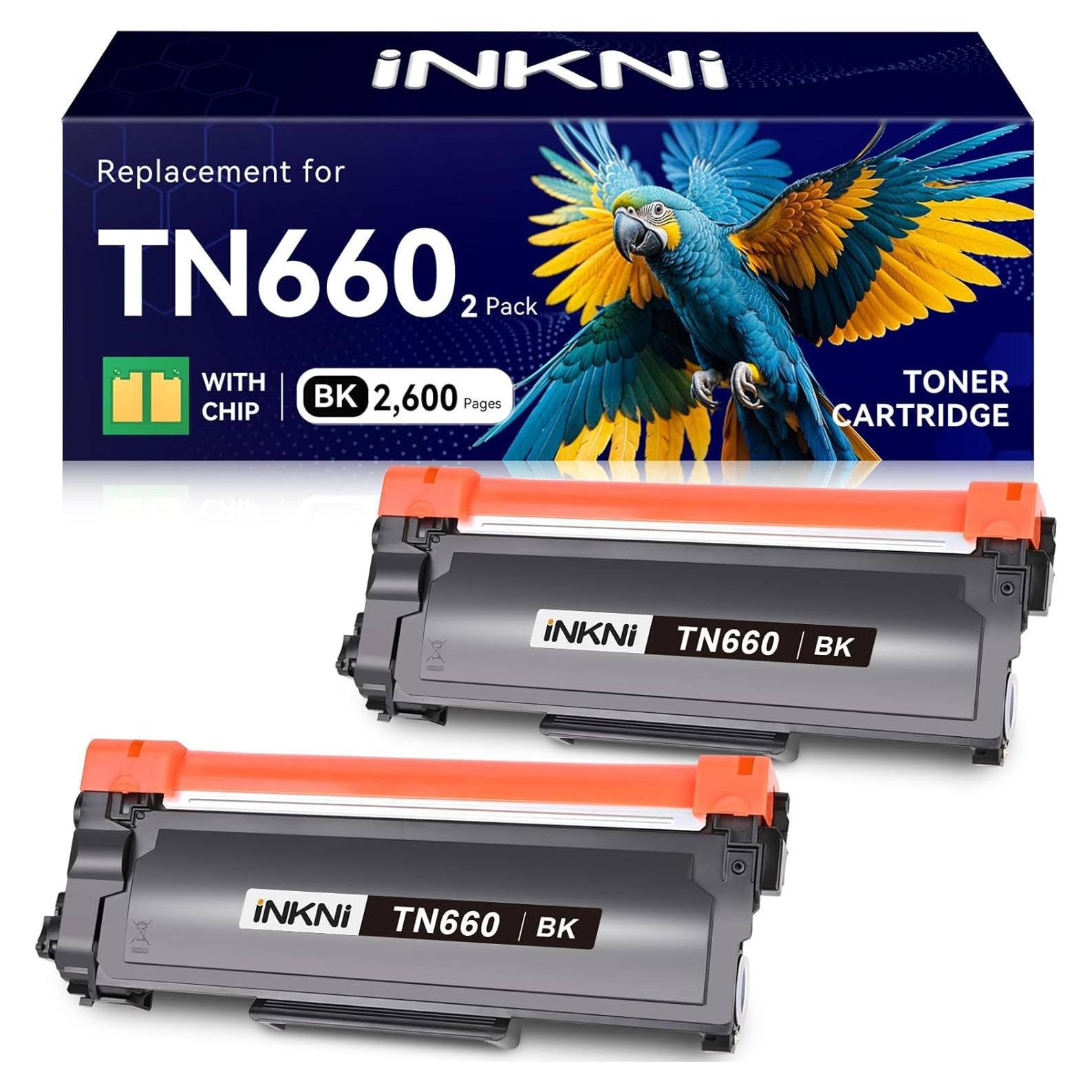 Cartucho de Tóner Negro InkNI TN660 Compatible para Brother - Paquete de 2