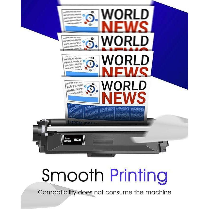 Cartucho de Tóner GPC Image para Brother TN221 TN225 - 2 Negro, 1 Cian, 1 Magenta, 1 Amarillo