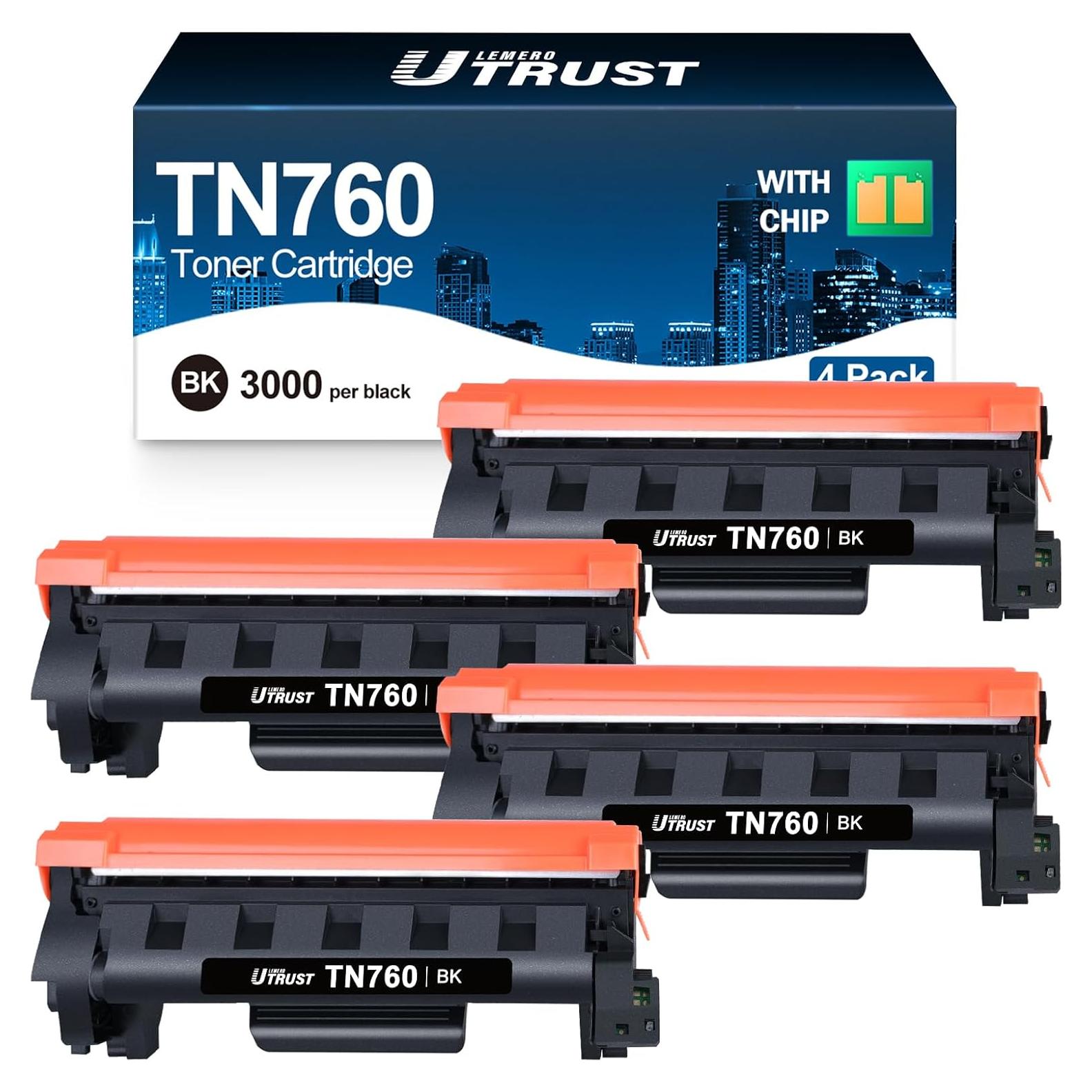 Cartucho de tóner LEMERO UTRUST TN760 compatible 4 paquetes