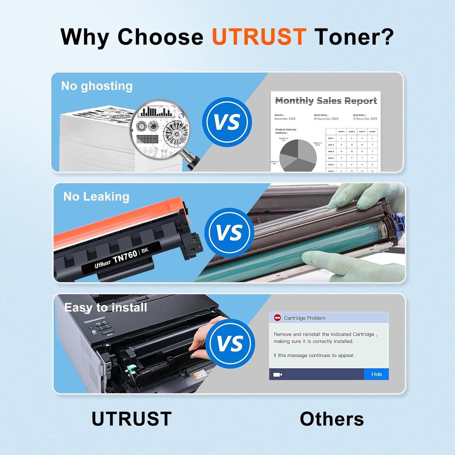 Cartucho de tóner LEMERO UTRUST TN760 compatible 4 paquetes