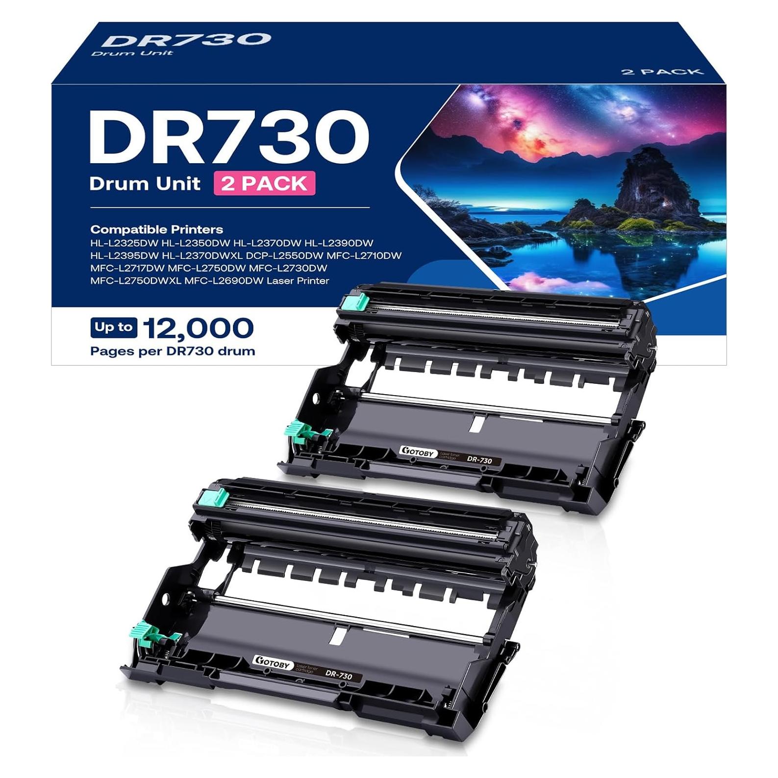 Unidad de tambor DR730 GOTOBY para impresoras Brother - 2 unidades