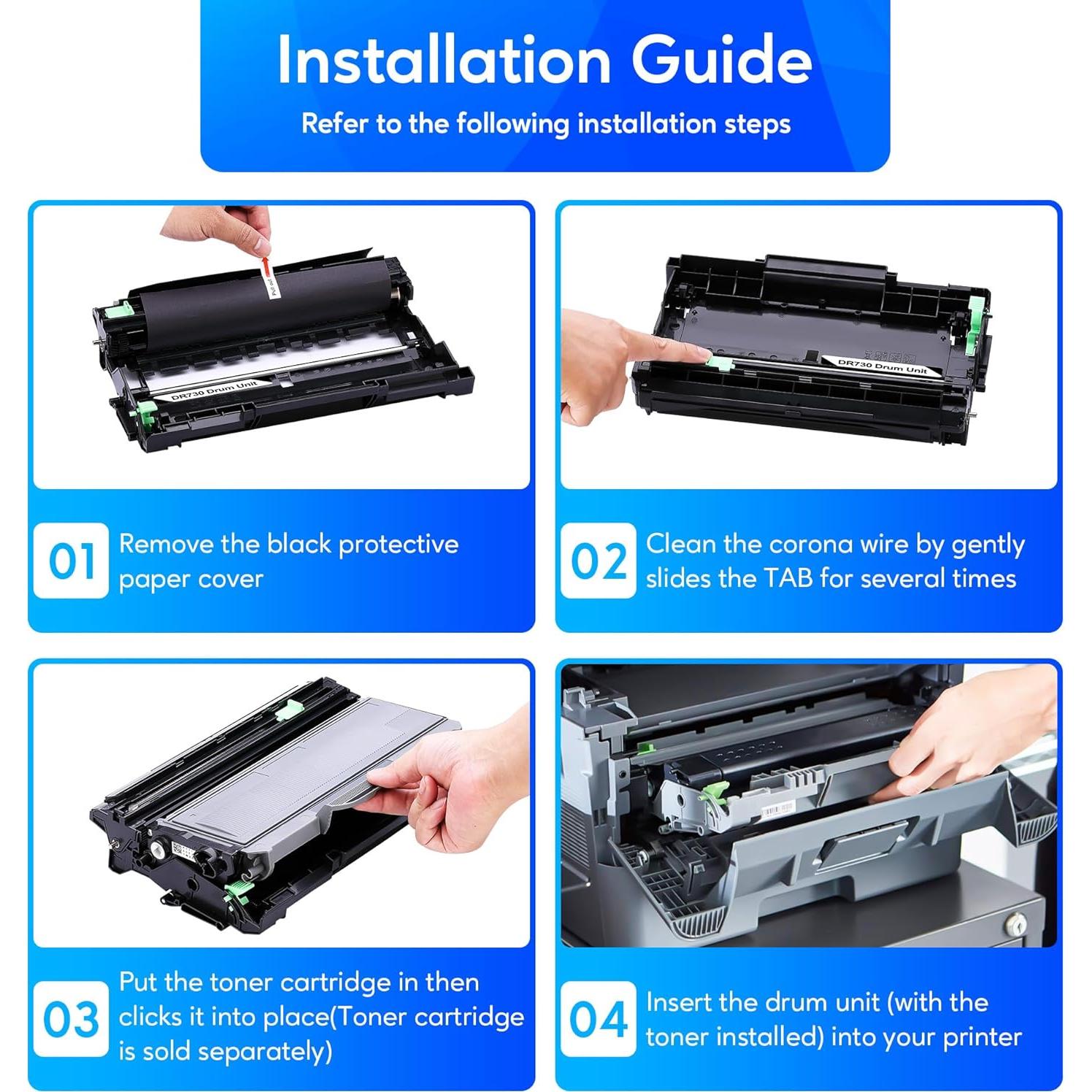 Unidad de tambor DR730 GOTOBY para impresoras Brother - 2 unidades