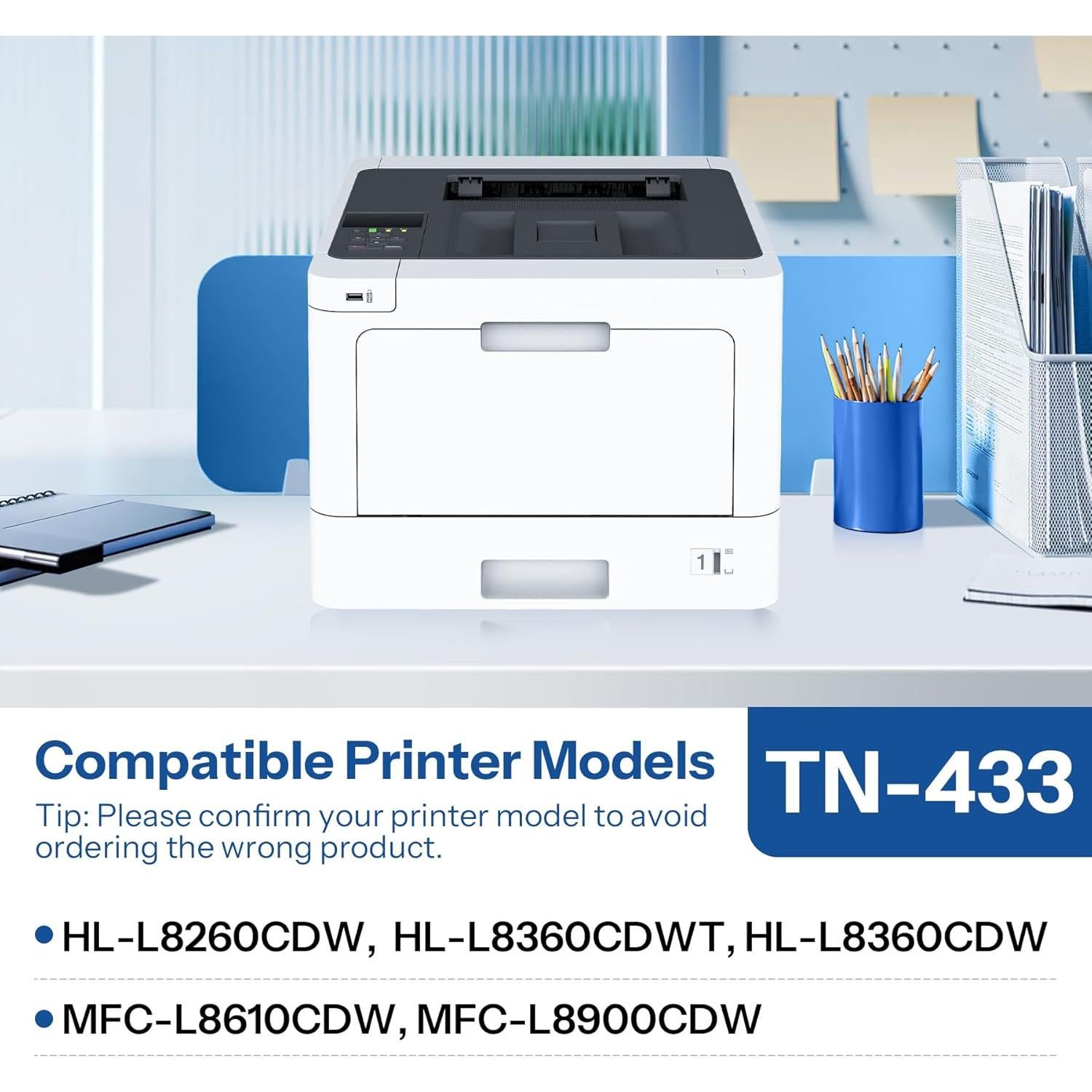 Cartucho de Tóner Negro ACQMKINK TN433 de Alto Rendimiento