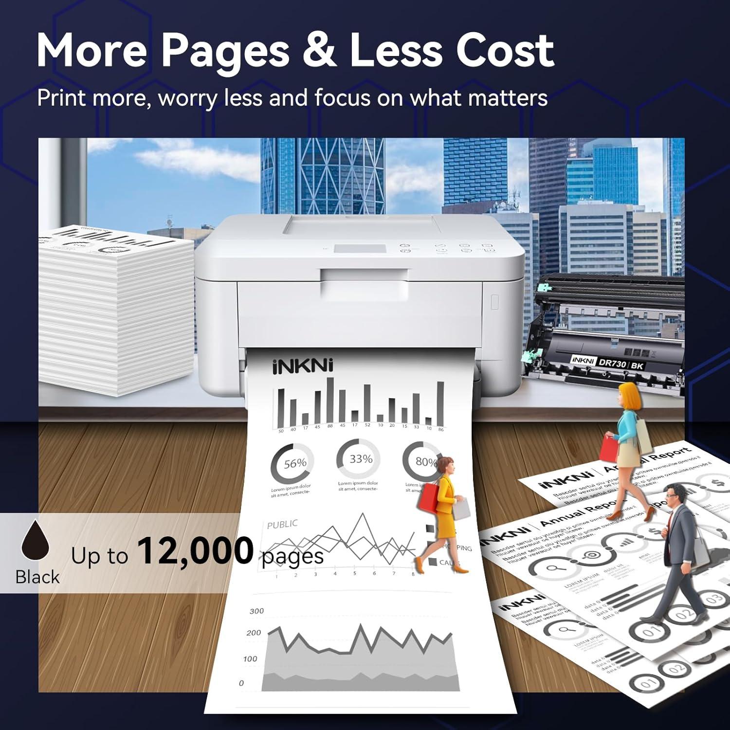 Unidad de Tambor DR730 InkNI Compatible para Brother - Paquete de 2