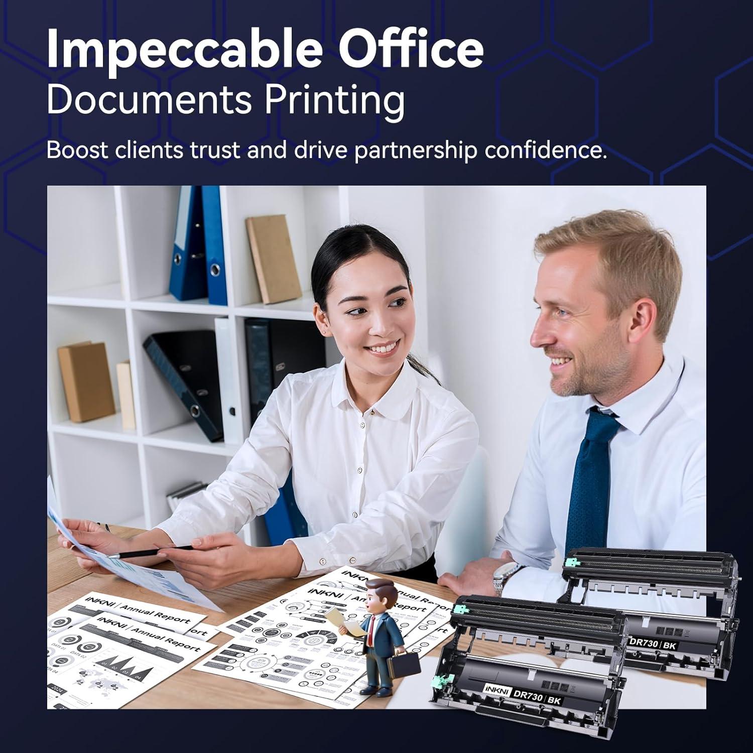 Unidad de Tambor DR730 InkNI Compatible para Brother - Paquete de 2