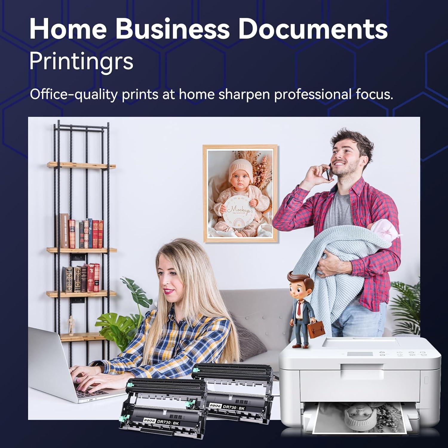 Unidad de Tambor DR730 InkNI Compatible para Brother - Paquete de 2