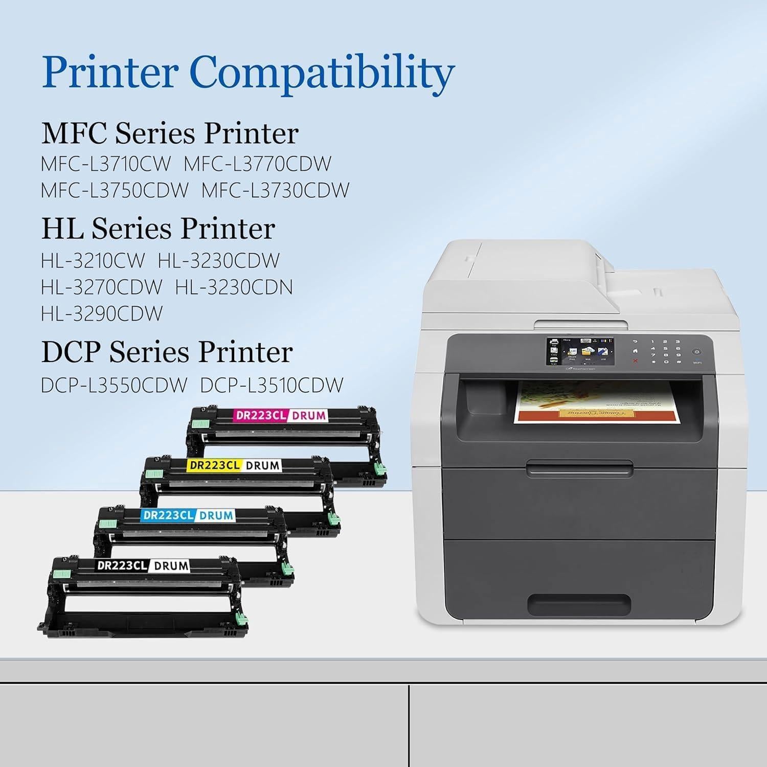 Conjunto de 4 Unidades de Tambor DR223CL para Brother