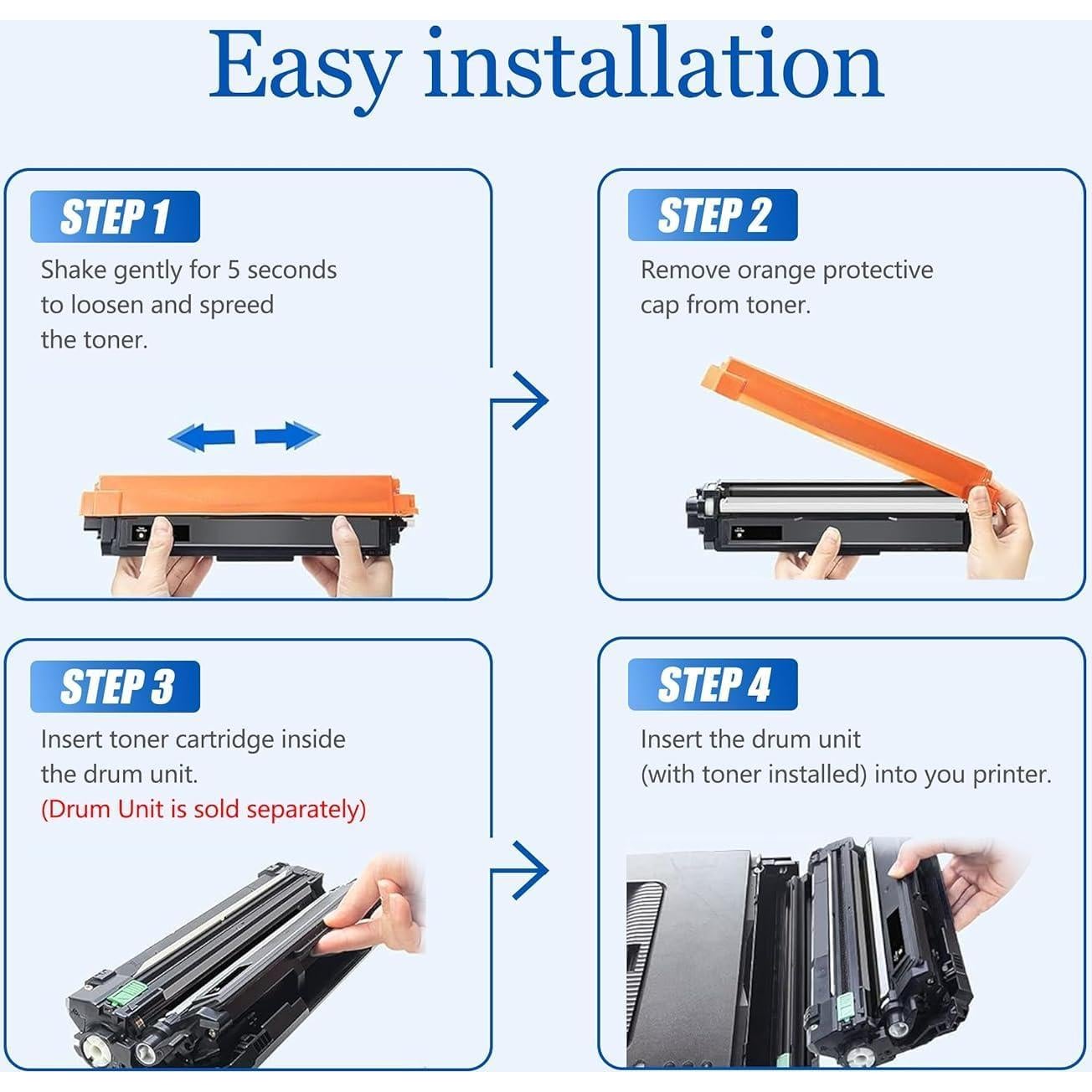 Conjunto de 4 Unidades de Tambor DR223CL para Brother