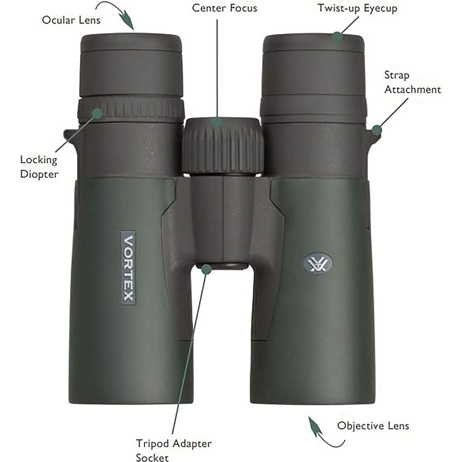 Binoculares Vortex Razor HD 12x50 Verde para Caza