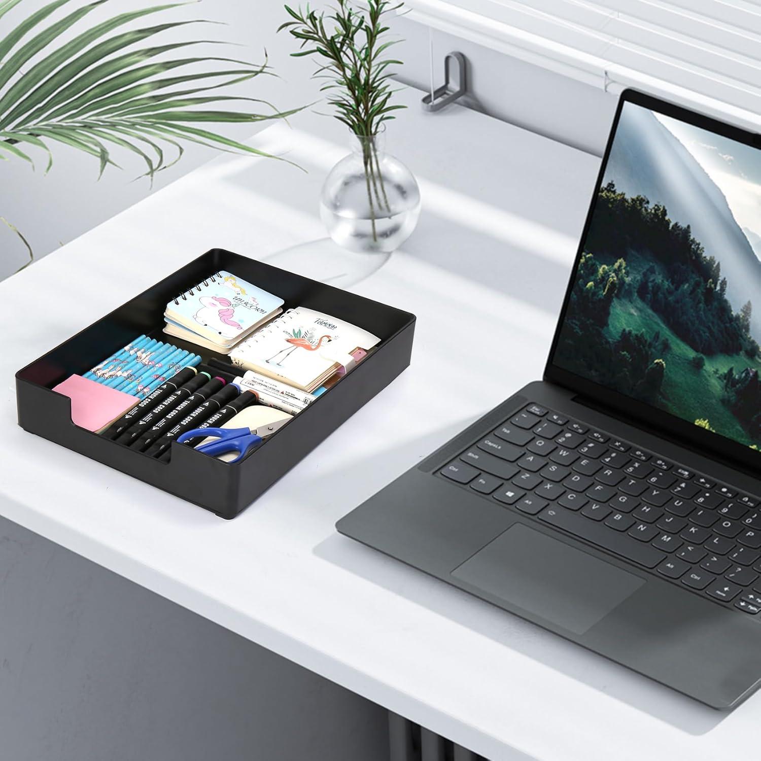 Bandeja organizadora de escritorio EsOfficce A4 plástica negra