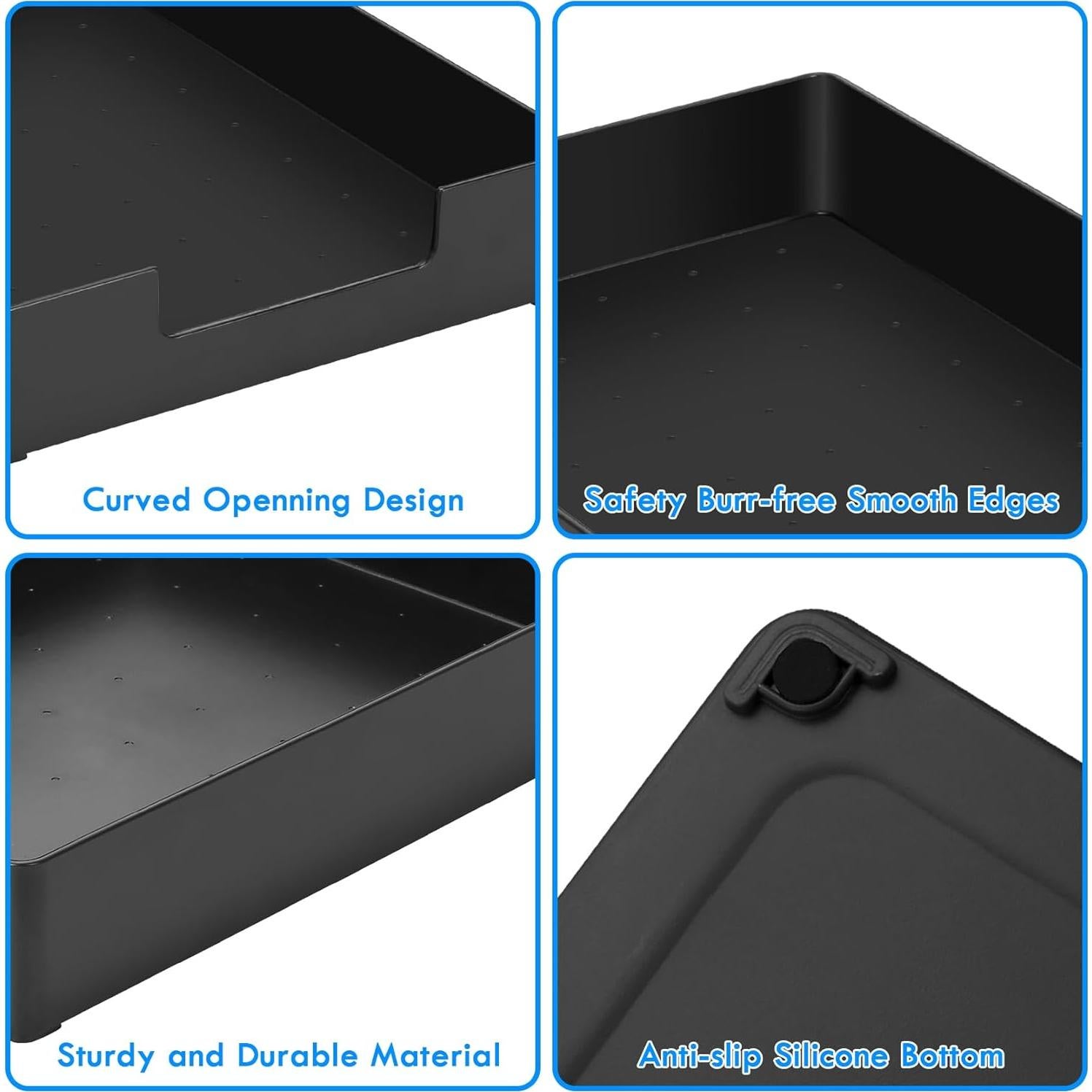 Bandeja organizadora de escritorio EsOfficce A4 plástica negra