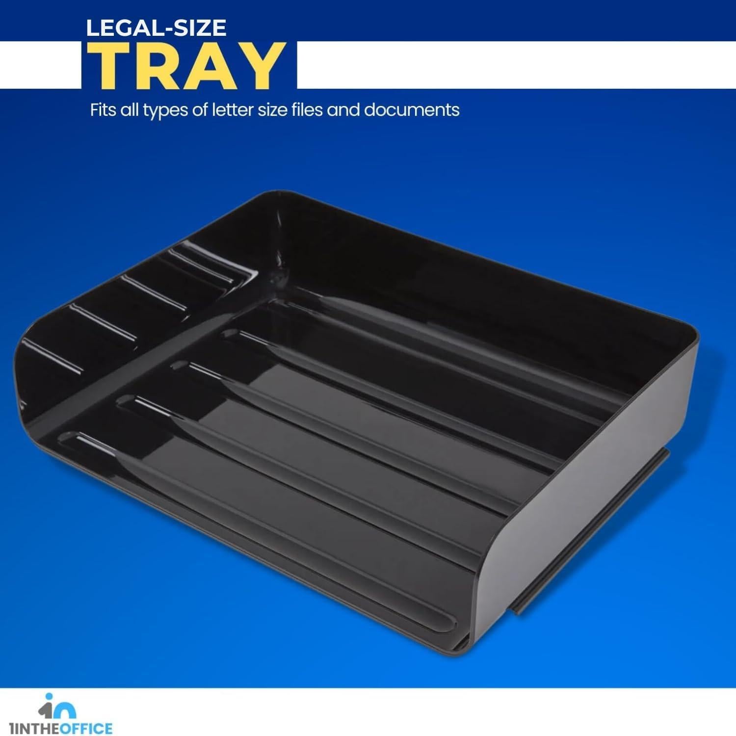 Bandeja de Papel Apilable 1EnLaOficina Carga Lateral Legal Negro 2 Pzs
