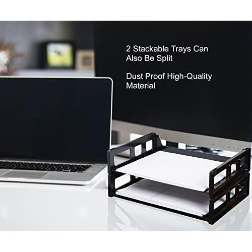 Organizador de bandejas apilables 1EnLaOficina, 4 unidades, negro