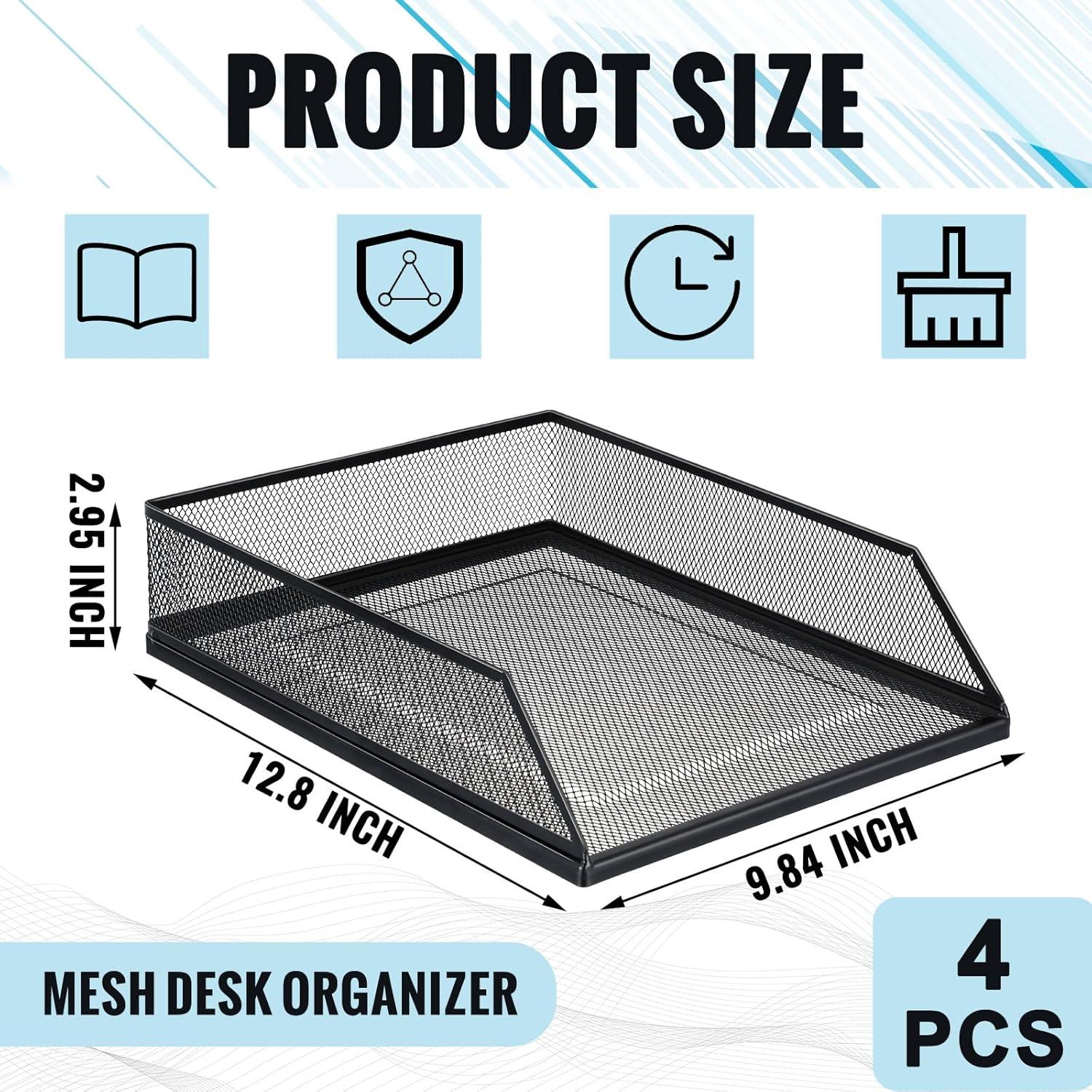 Bandeja de Metal Negra Hicarer para Cartas 4 Pcs 32.5x25 cm