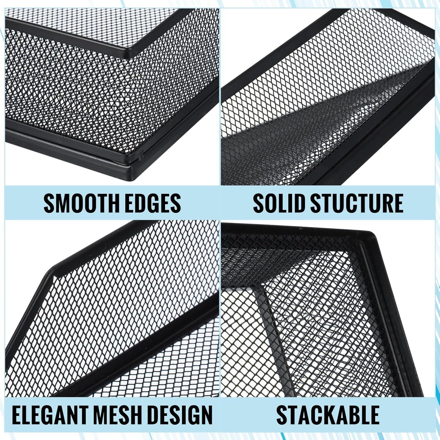 Bandeja de Metal Negra Hicarer para Cartas 4 Pcs 32.5x25 cm