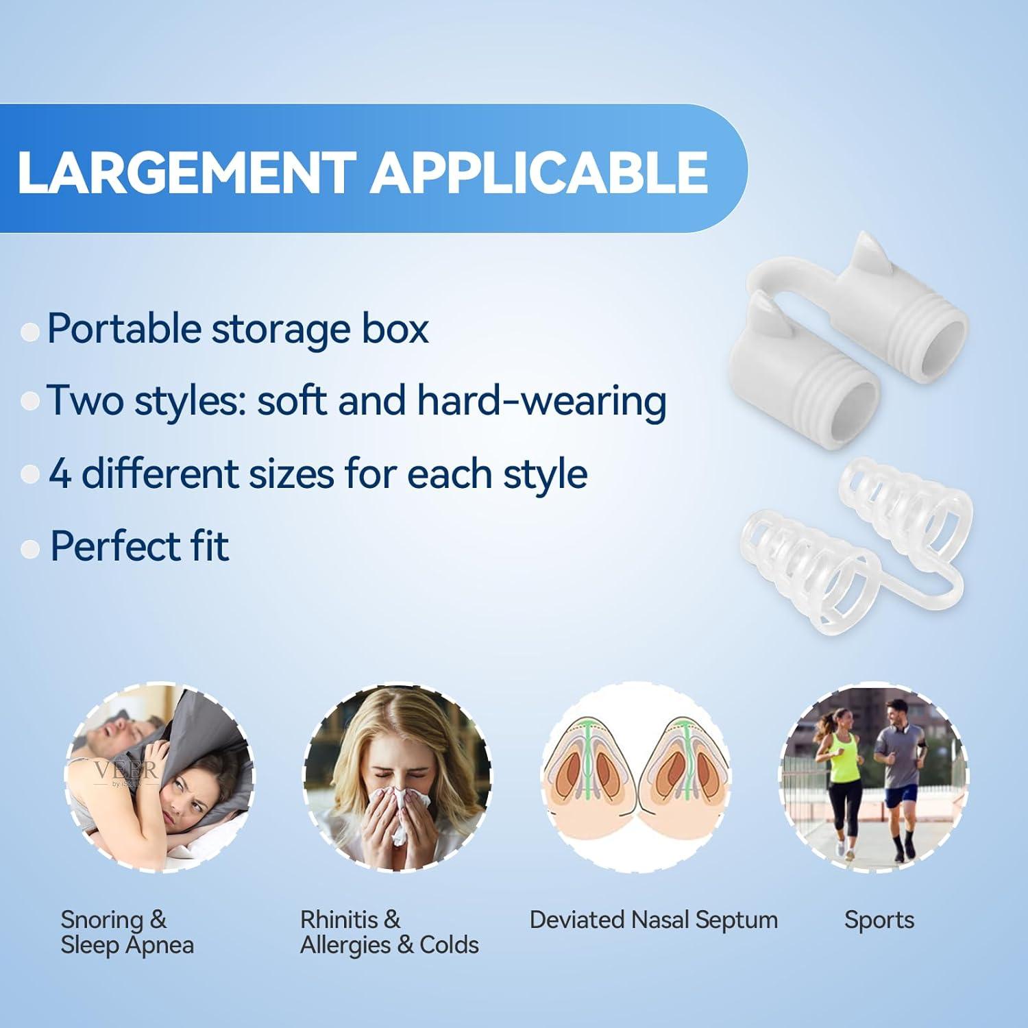 Dilatadores Nasales Anti Ronquidos SARSWBBHI - 8 Tamaños