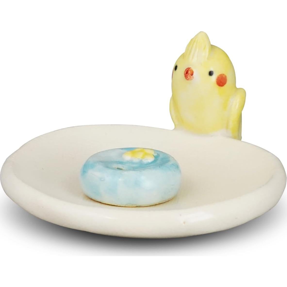 Soporte de Incienso Cerámica COTONOHA Cacatúa Redondo 6.86cm