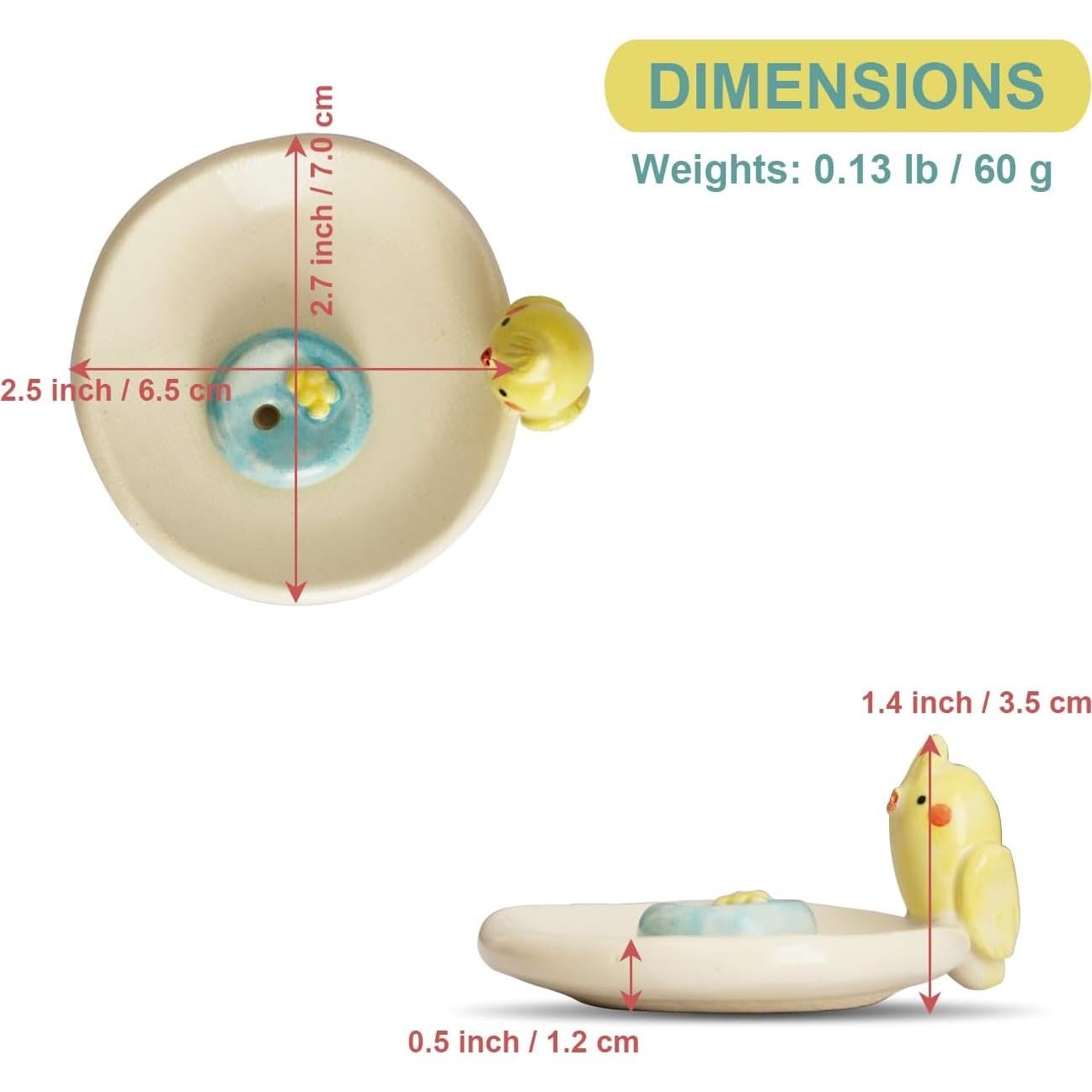 Soporte de Incienso Cerámica COTONOHA Cacatúa Redondo 6.86cm