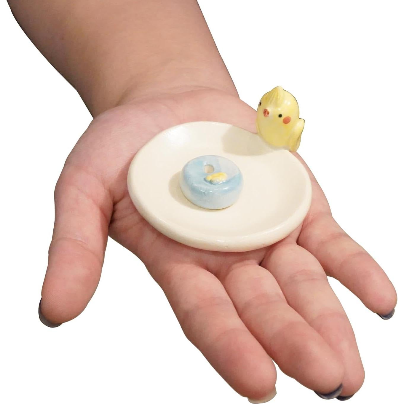 Soporte de Incienso Cerámica COTONOHA Cacatúa Redondo 6.86cm