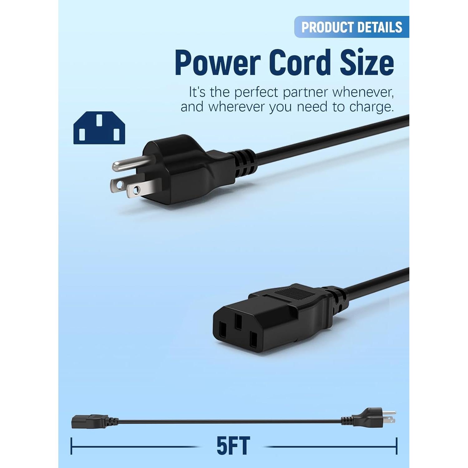 Cable de Alimentación CA Tomatosd para Impresoras Brother