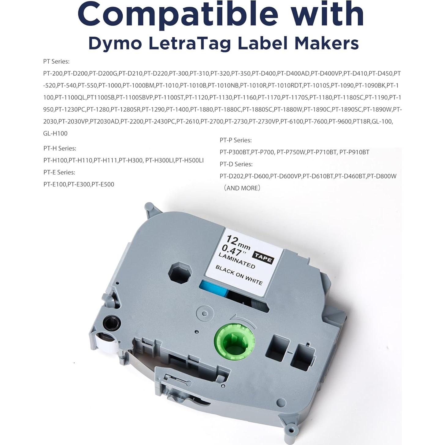 Cintas de Etiqueta JOJOME 6-Pack TZe-231 12mm Multicolor