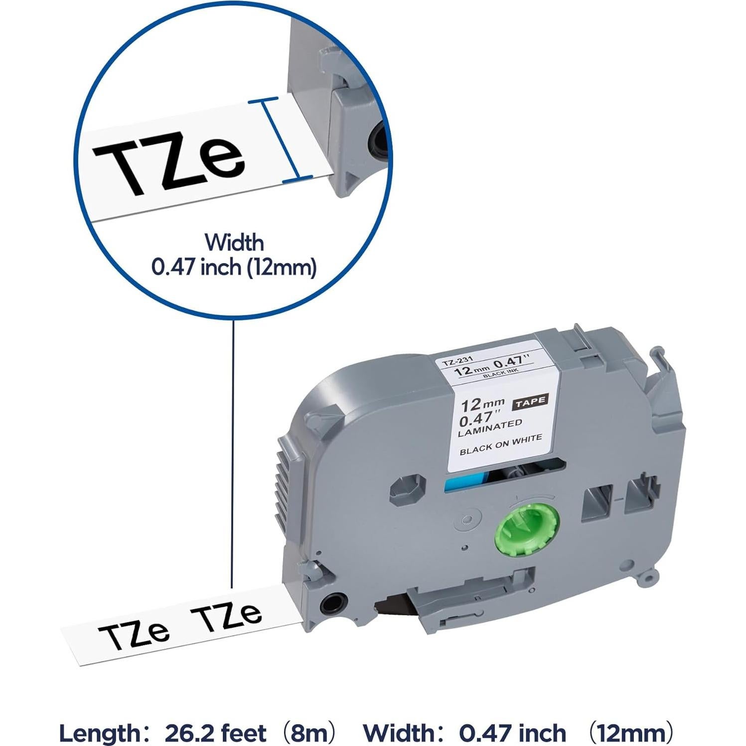 Cintas de Etiqueta JOJOME 6-Pack TZe-231 12mm Multicolor