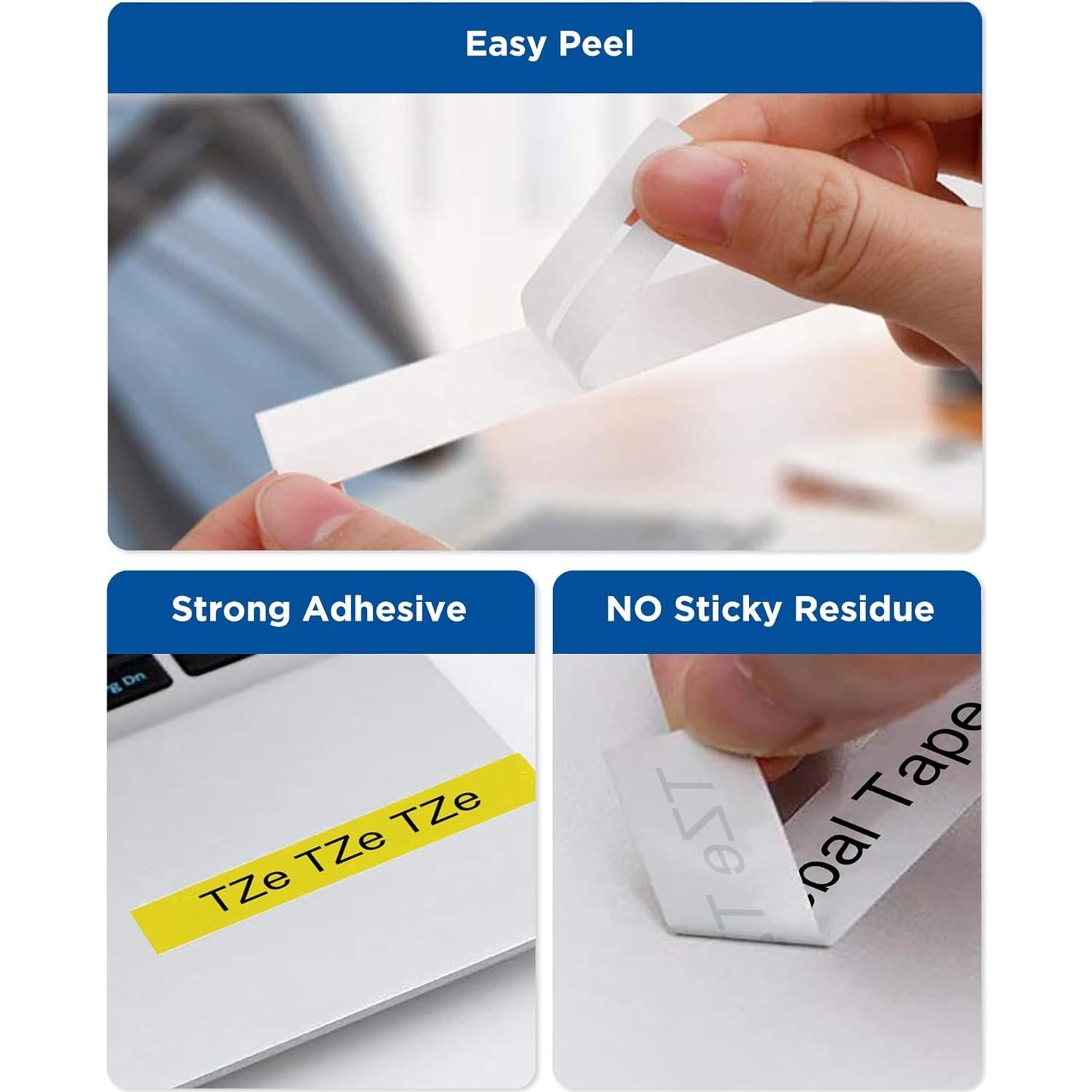 Cintas de Etiqueta JOJOME 6-Pack TZe-231 12mm Multicolor