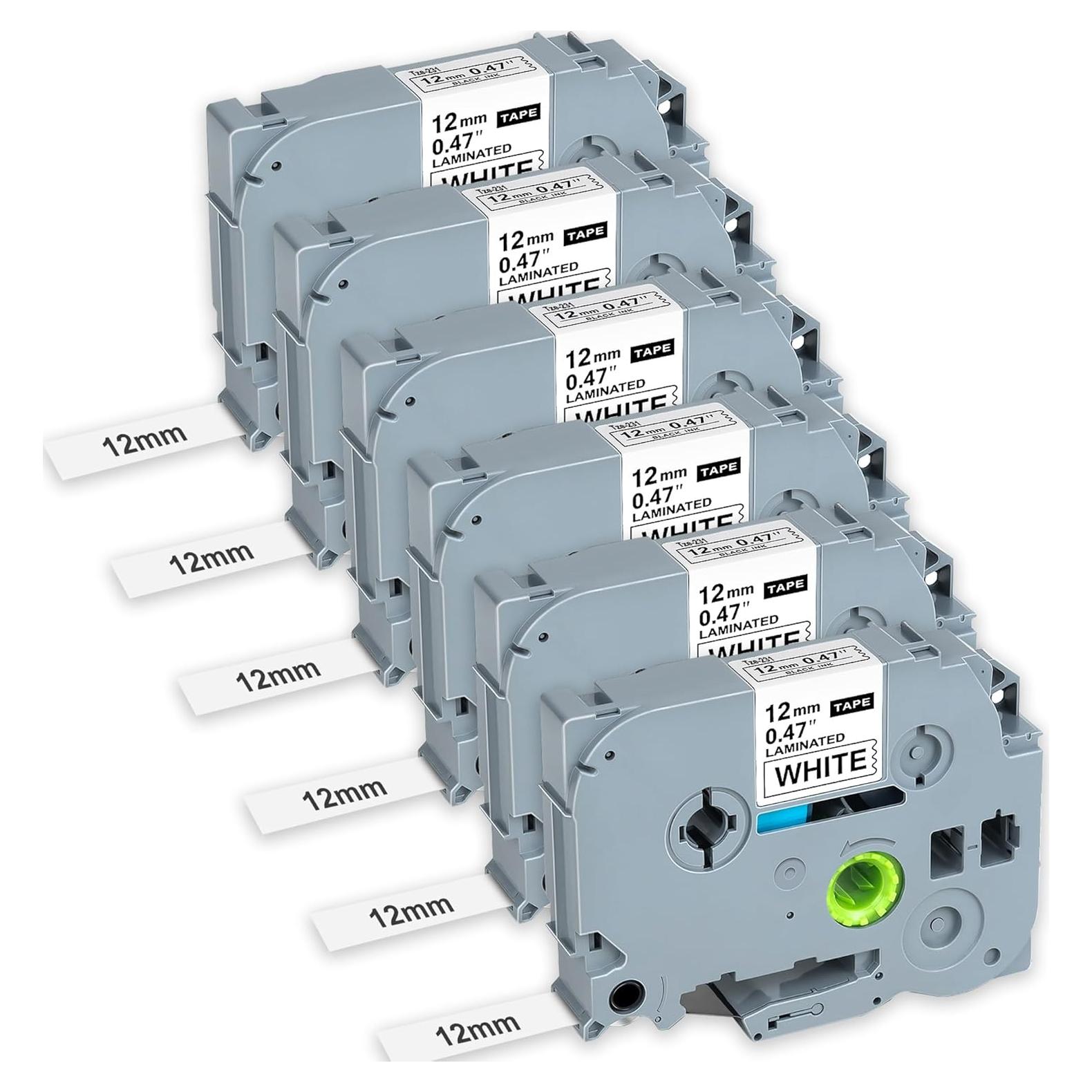 Cinta de Etiquetas Laminadas Brother NFie 12mm Negra sobre Blanca