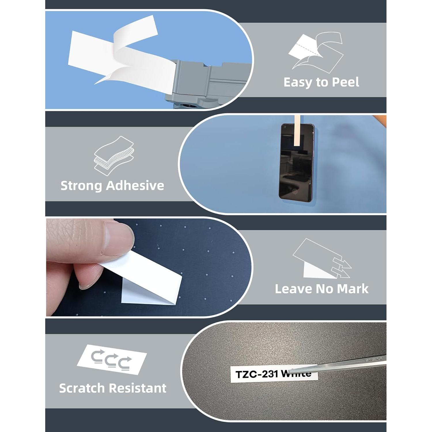 Cinta de Etiquetas Laminadas Brother NFie 12mm Negra sobre Blanca