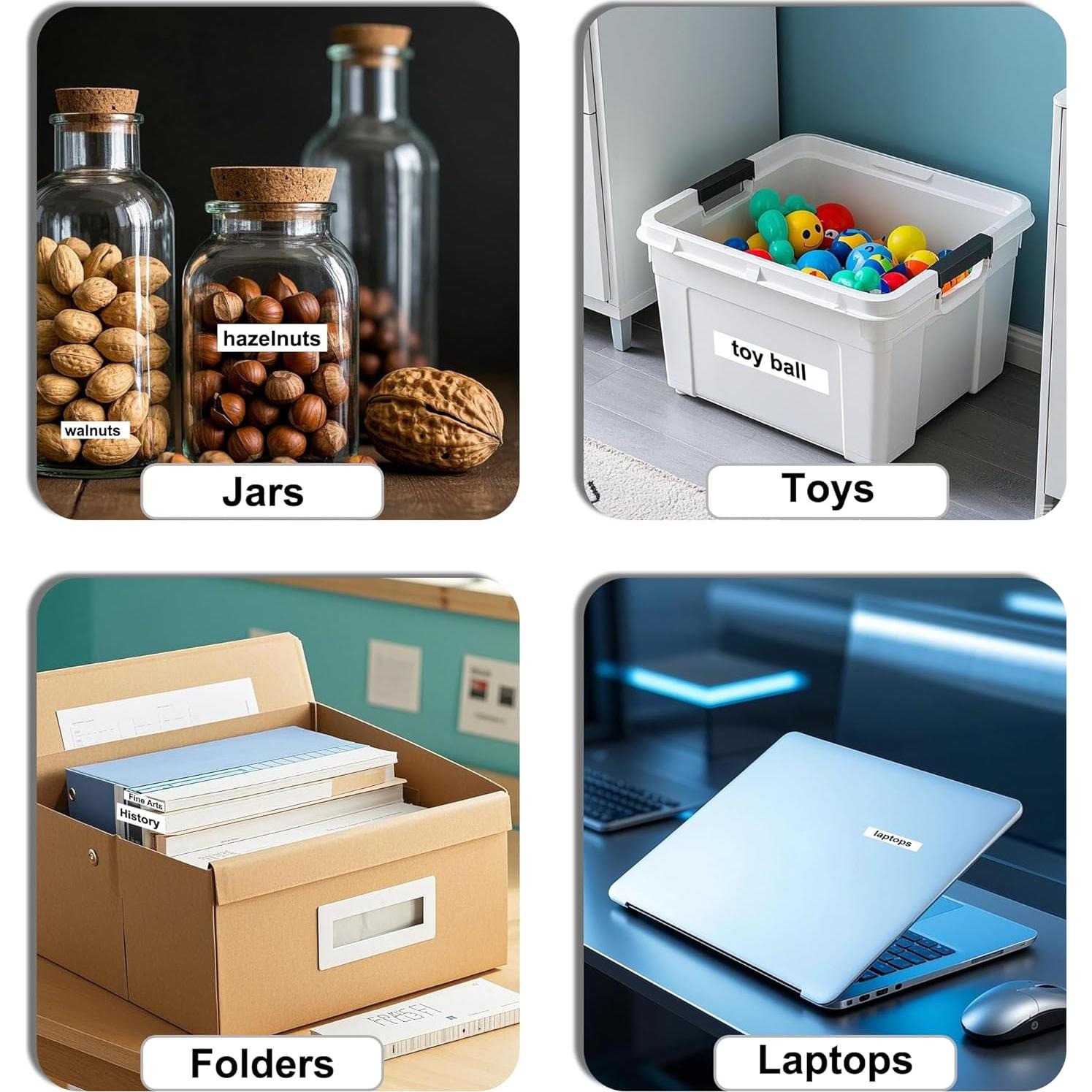 Cinta de Etiquetas Laminadas Brother NFie 12mm Negra sobre Blanca