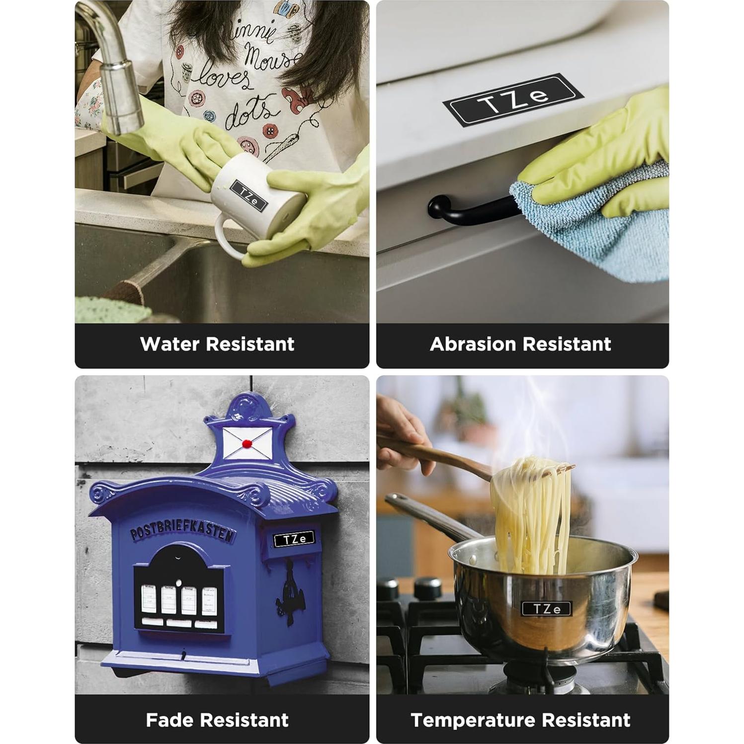 Paquete de 6 cintas de etiquetas TZe-335 Brother 12mm blancas/negro