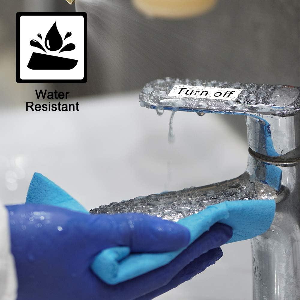 Cinta de Etiqueta Buyalot 12mm Negro sobre Blanco y Transparente - Paquete de 4