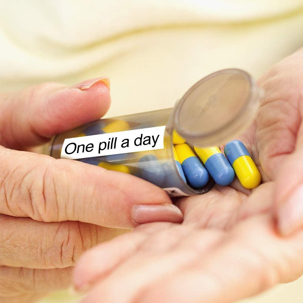 Cinta de Etiqueta Buyalot 12mm Negro sobre Blanco y Transparente - Paquete de 4