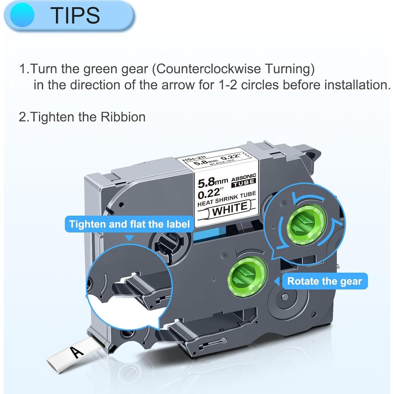 Cinta de Etiqueta Termocontraíble Absonic HSE-211 6mm 3-Pack