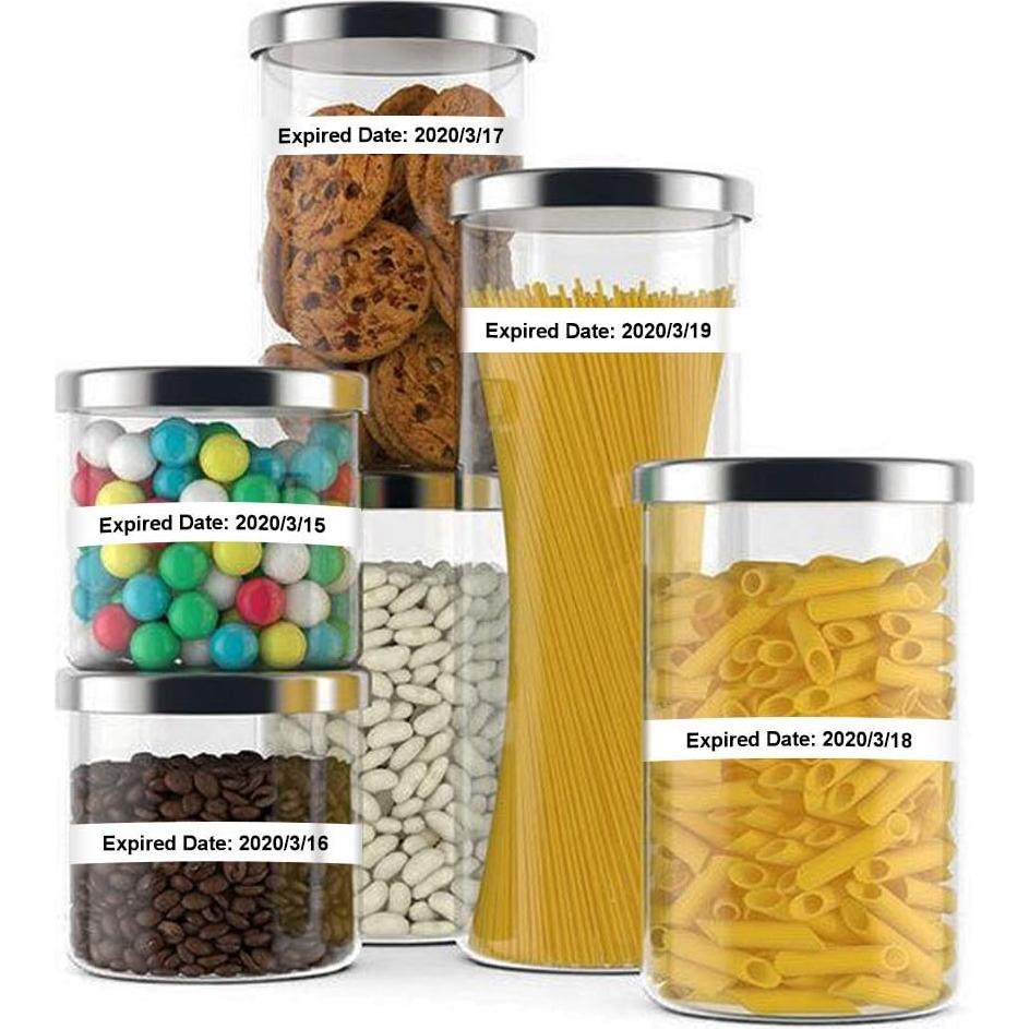 Cinta de Etiqueta Freshworld M-K231 12mm Negro sobre Blanco 5 Pack