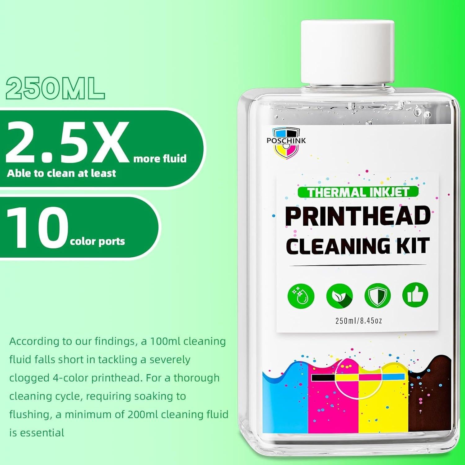 Kit de limpieza de cabezales de impresión Poschink 250ml