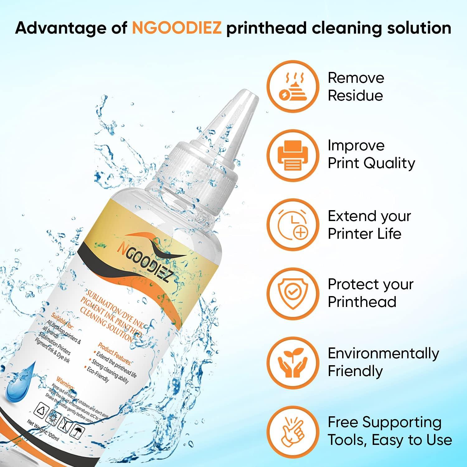 Kit de Limpieza de Cabezal NGOODIEZ 250ml para Impresoras Epson, HP, Brother, Canon