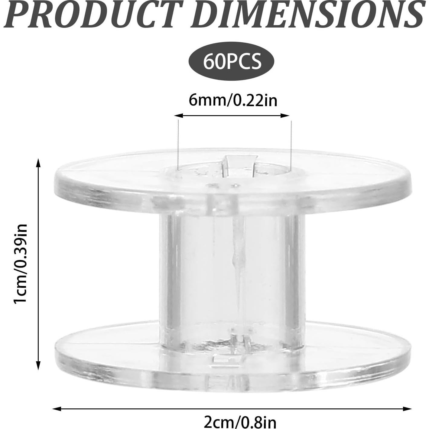 Paquete de 60 Bobinas Clase 15 Transparentes Singer/Brother
