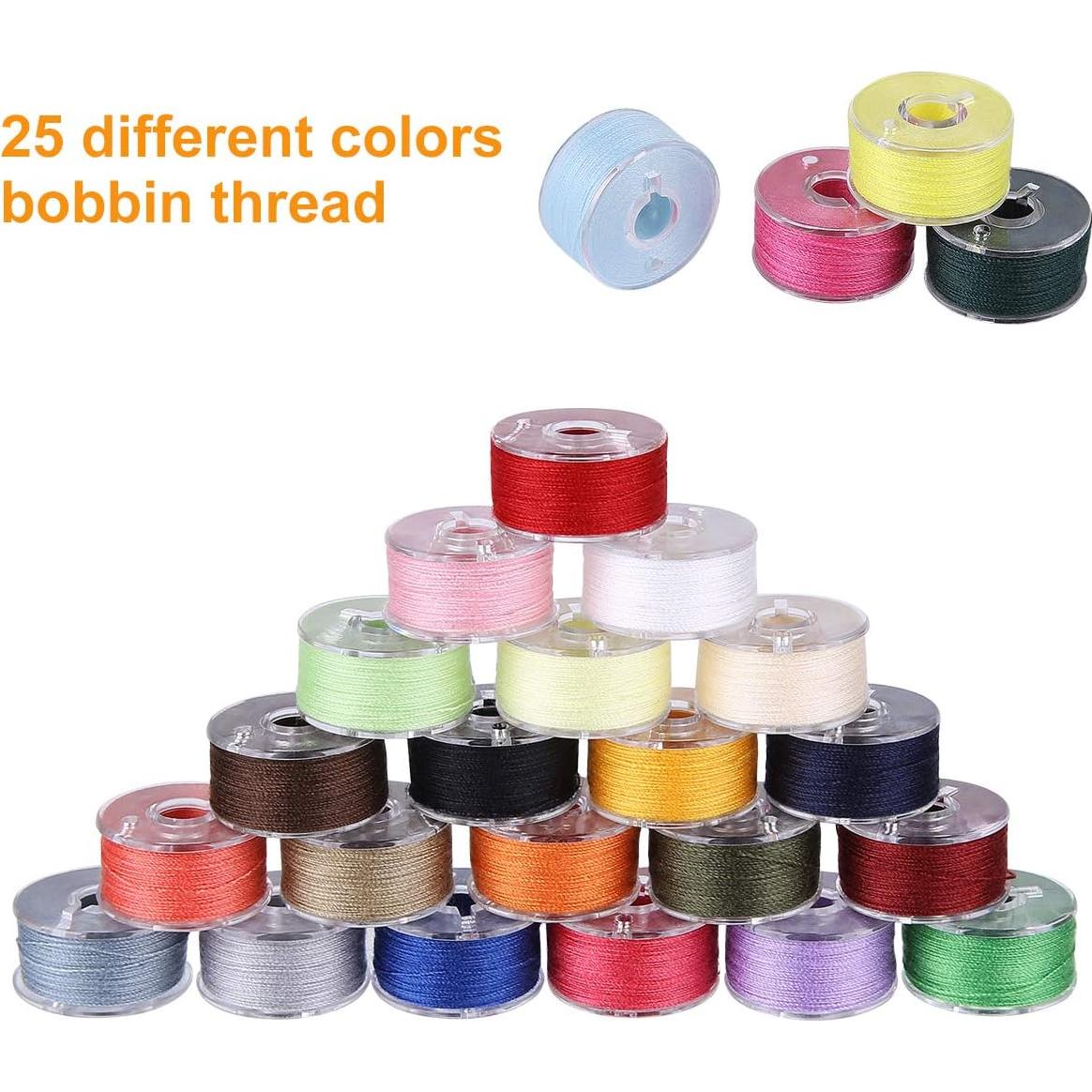 Juego de 25 Bobinas y Hilo de Coser BHSKJSZ Colores Variados