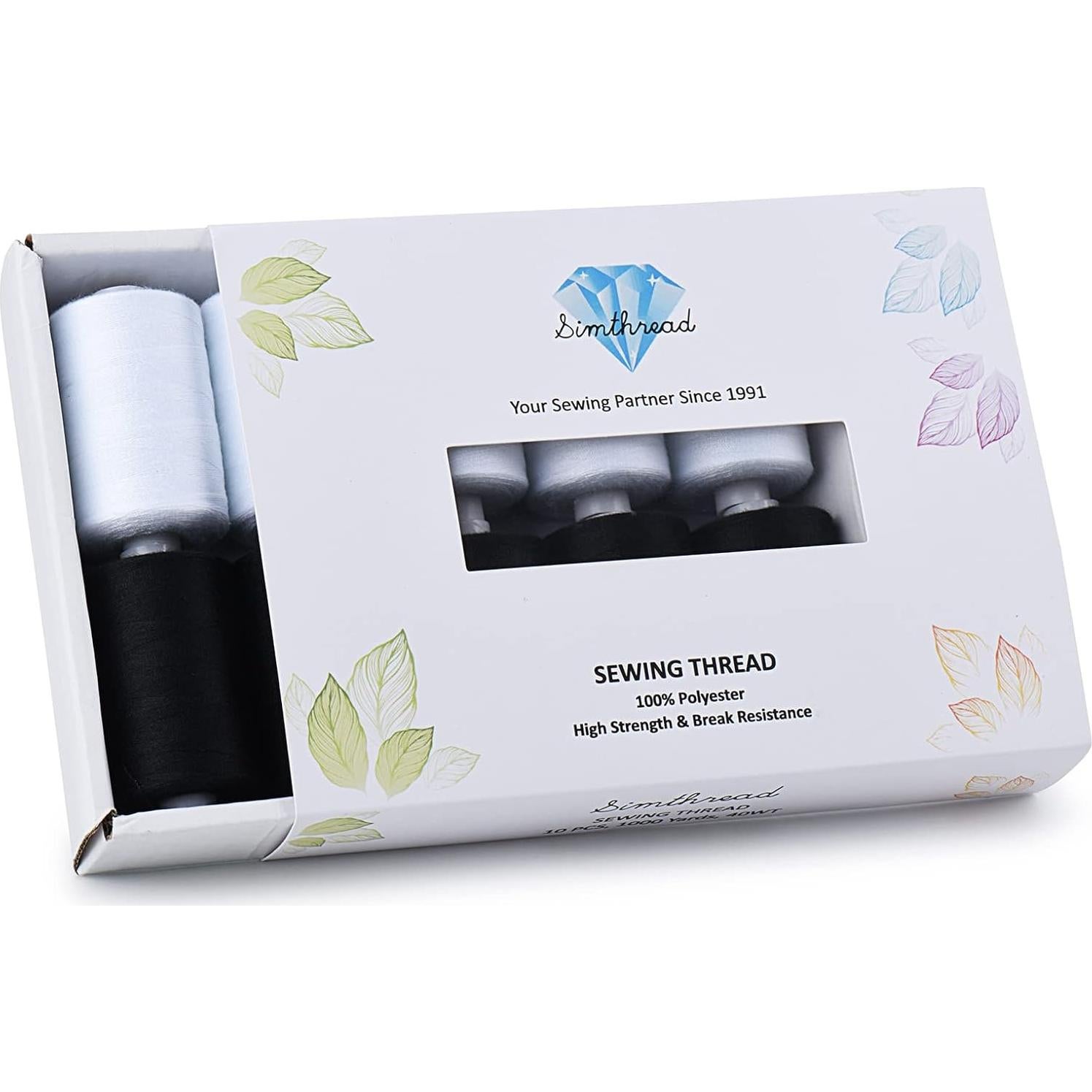 Hilo de Coser Simthread 100% Poliester 10 Bobinas 1000 Yds