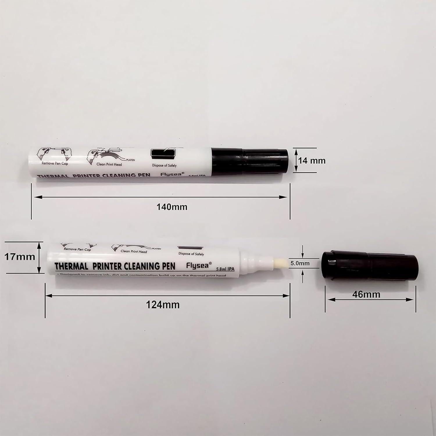 Paquete de 5 Bolígrafos de Limpieza GREUS para Impresoras Térmicas