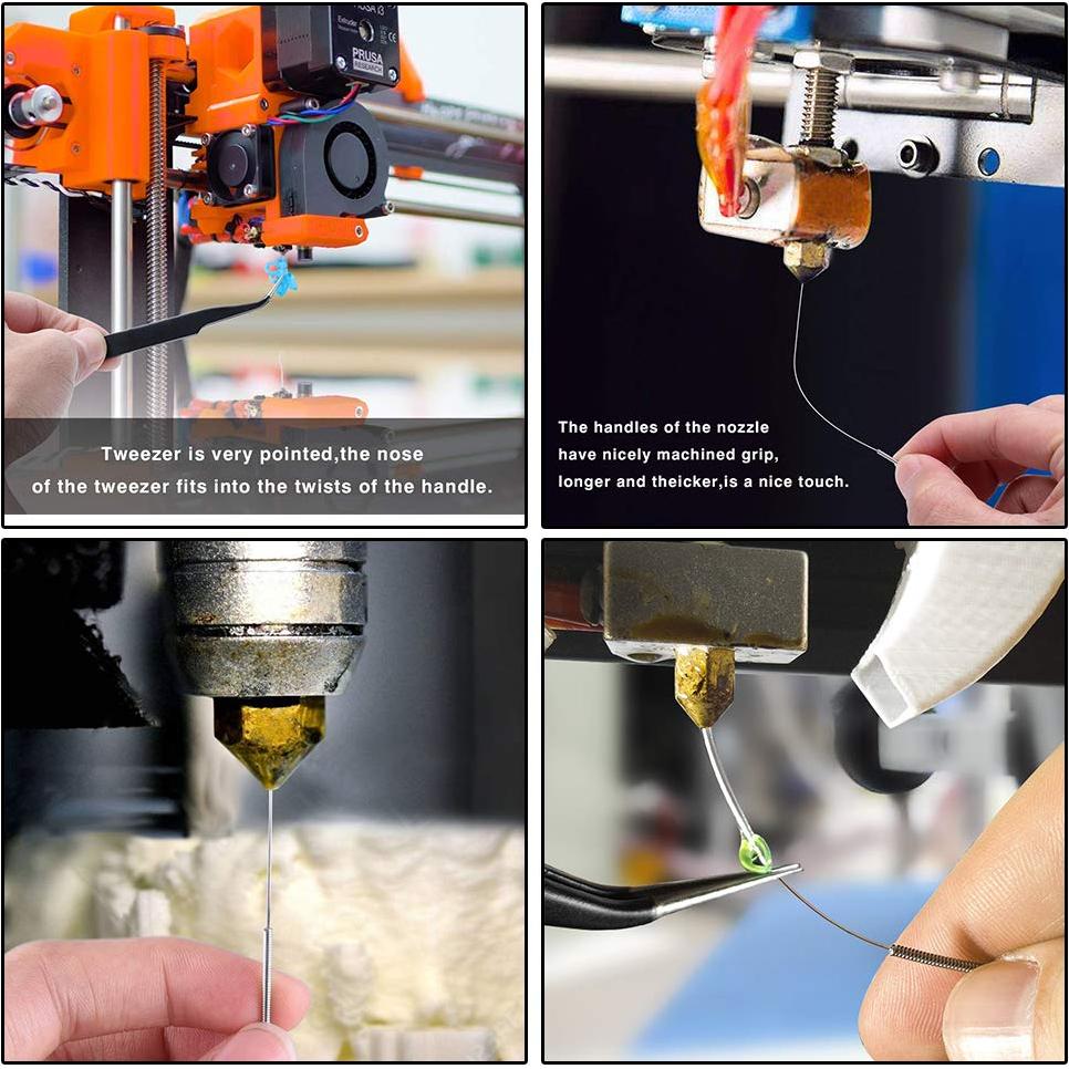 Kit de Limpieza de Boquillas Aokin 13 Pcs - Agujas 0.4mm y Pinzas